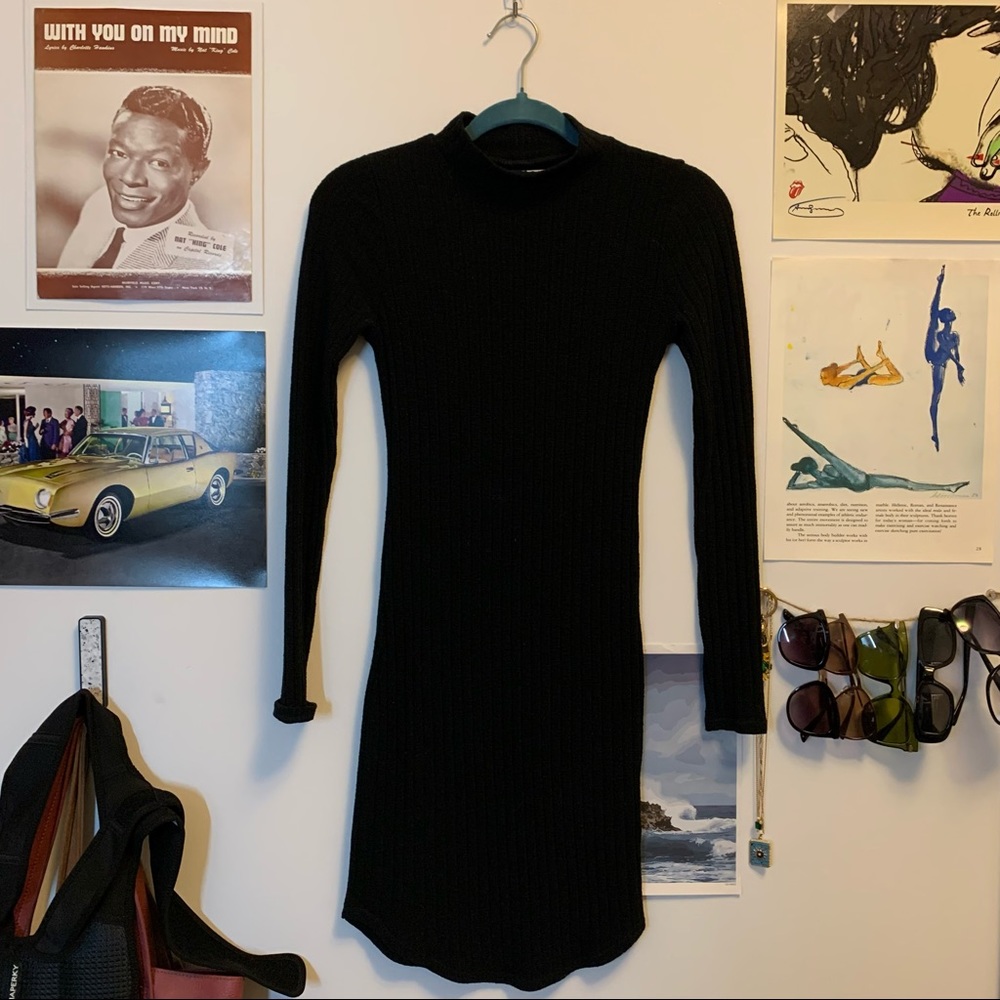 Abercrombie & Fitch ribbed turtleneck midi sweater dress